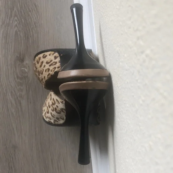 Bebe Tan Leopard Print Mules - Picture 7 of 9